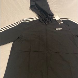 Adidas jacket with hoodie size large, new with tags
